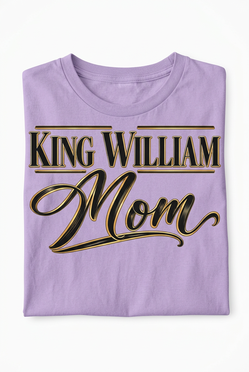 King William Mom Folded Bella Canvas Lavender T-Shirt