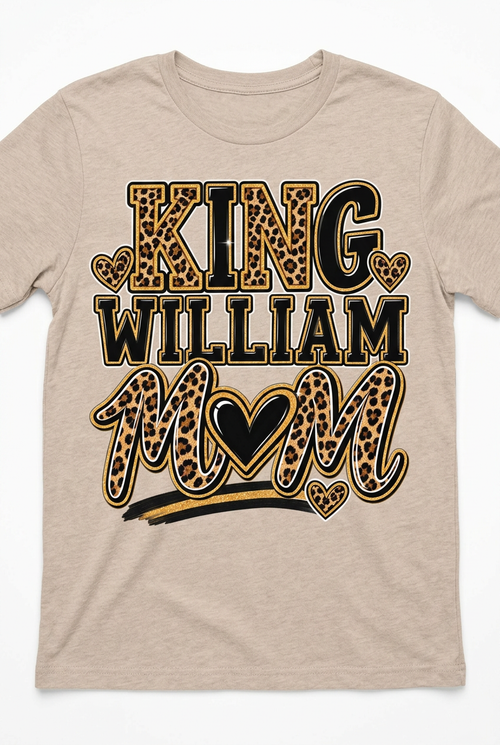 King William Mom Leopard Print Heather Dust T-Shirt