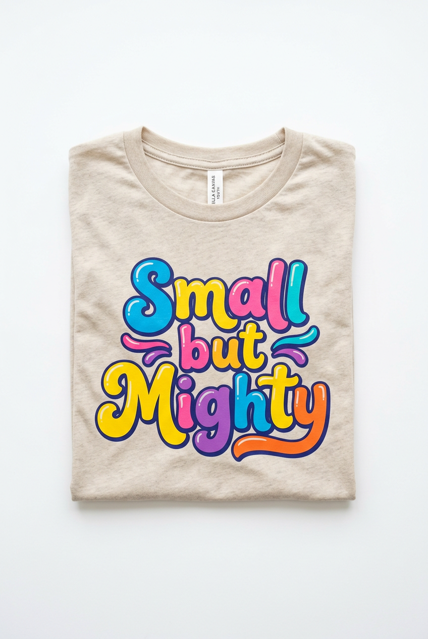 Small but Mighty Heather Dust Bella Canvas Youth T-Shirt