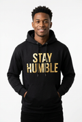 Stay Humble Black Jerzees Hoodie Male Model